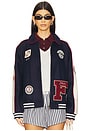 view 1 of 7 All Roads Varsity Jacket in Navy & Cream