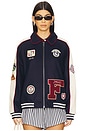 view 2 of 7 All Roads Varsity Jacket in Navy & Cream