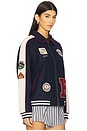 view 3 of 7 All Roads Varsity Jacket in Navy & Cream