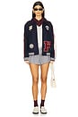 view 6 of 7 All Roads Varsity Jacket in Navy & Cream