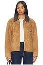 view 1 of 4 Suede Terracotta Work Jacket in Terracotta Brown