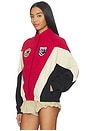 view 4 of 7 СПОРТИВНАЯ КОФТА PINE & ROSE in Red & Cream & Black