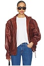view 1 of 5 Leather Bomber Jacket in Deep Burgundy