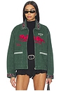 view 1 of 5 Jockey Club Embroidered Work Jacket in Vintage Forest
