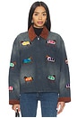 view 2 of 6 Lariat Horse Embroidered Work Jacket in Vintage Navy