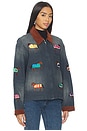 view 3 of 6 Lariat Horse Embroidered Work Jacket in Vintage Navy