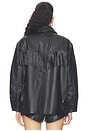 view 4 of 6 Hand Embroidered Leather Fringe Jacket in Black