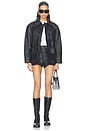 view 5 of 6 Hand Embroidered Leather Fringe Jacket in Black