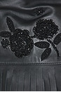view 6 of 6 Hand Embroidered Leather Fringe Jacket in Black
