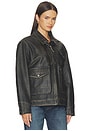 view 3 of 5 CHAQUETA DISTRESSED  in Black