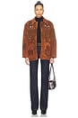 view 5 of 5 Hand Embroidered Suede Fringe Jacket in Brown