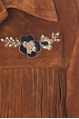 view 6 of 5 Hand Embroidered Suede Fringe Jacket in Brown