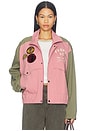 view 1 of 5 Sport Windbreaker Jacket in Magenta & Olive
