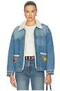 view 1 of 5 Horse Equine Denim Work Jacket in Vintage Blue
