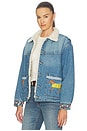 view 4 of 5 Horse Equine Denim Work Jacket in Vintage Blue