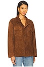 view 2 of 4 Suede Camp Shirt in Brown