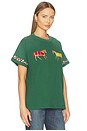 view 2 of 6 Embroidered Horse Equine Tee in Washed Forest