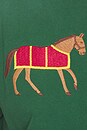 view 6 of 6 Embroidered Horse Equine Tee in Washed Forest