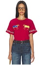 view 1 of 4 Embroidered Horse Equine Tee in Washed Oxblood