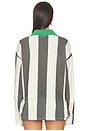 view 3 of 5 Striped Sport Ls Jersey in Faded Black &	Off-white