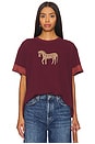 view 1 of 4 CAMISETA HORSE EMBELLISHED in Burgundy