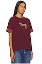 view 2 of 4 Horse Embellished Tee in Burgundy