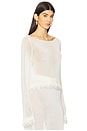 view 3 of 6 Fringe Long Sleeve Top in Off White
