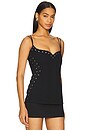 view 2 of 4 Eyelet Heart Singlet Top in Black