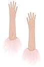 view 2 of 3 Gwenevere Gloves in Taupe & Dusky Pink Feathers