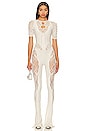 view 1 of 4 Delphine Jumpsuit Shapewear Short Sleeve Jumpsuit in Oyster