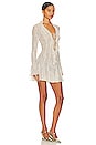 view 2 of 3 Dakota Mini Dress Stretch Lace Ruffle Lace Dress in Oyster