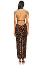 view 4 of 4 Mesh Halter Dress in Brown Leopard