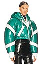 view 3 of 5 Bianca Bomber Jacket in Jade & Optic Stripe