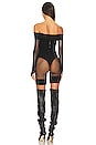 view 3 of 4 Rum Playsuit Shapewear Toxic Mesh Off The Shoulder Bodysuit in Black