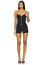 view 1 of 4 Sheer Gloss Romper in Black