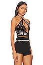 view 2 of 5 Kailani Top Shapewear Halter Neck Fringe Top in Black