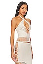 view 2 of 5 Kailani Top Shapewear Halter Neck Fringe Top in Oyster