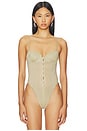 view 2 of 6 Sheer Gloss Bodysuit in Taupe