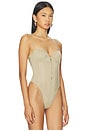 view 3 of 6 Sheer Gloss Bodysuit in Taupe