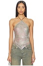 view 1 of 5 Crystal Chainmail Halter Top in Mirage