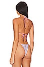 view 4 of 6 Bella Bikini Top in Grey & Pink Pinstripe
