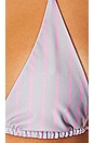 view 6 of 6 Bella Bikini Top in Grey & Pink Pinstripe