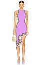 view 1 of 4 Brooklyn Wavy Asymmetric Dress in Sunset Violet