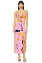view 2 of 5 Iris Flower Print Maxi Tank Dress in Pink Blushing
