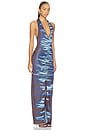 view 2 of 3 Rohu Lake Print Long Dress in Ocean Blue