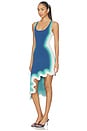 view 4 of 5 Aster Reversible Wavy Dress in Navy Turquoise