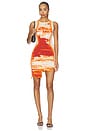 view 1 of 4 VESTIDO HAZEL MINI WAVY in Fireball Orange