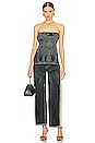 view 4 of 4 Zahra Wide Leg Pant in Black Green