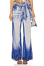 view 1 of 6 Aria Denim Print Wide Leg Pants in Blueberry