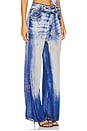 view 2 of 6 Aria Denim Print Wide Leg Pants in Blueberry